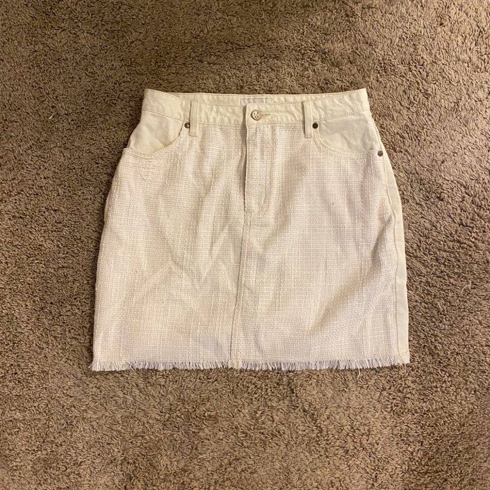 MINKPINK Unique Off-White Jean Skirt